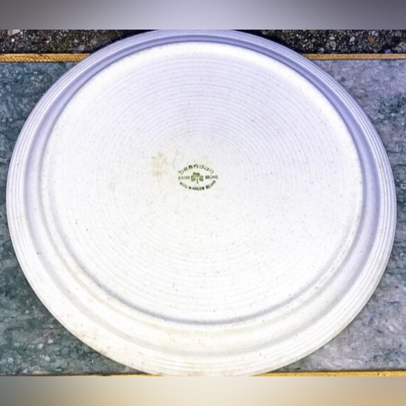 Rare Vintage Irish BRENDAN ERIN STONE Striped Mottled Chop Plate Arklow Ireland - Picture 9 of 10